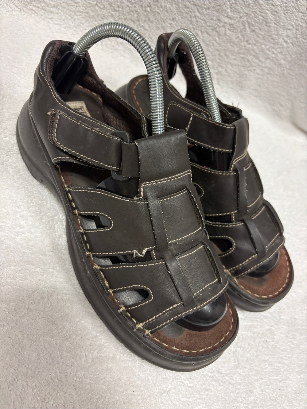 Fashion Bug vintage Dark Brown chunky fisherman Women's Sandals 9